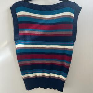 Vintage striped 70s women’s sweater vest size small academia or grandma style